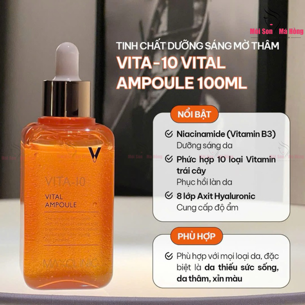 Tinh Chất Dưỡng Sáng Mờ Thâm Maxclinic VITA 10 Vital Ampoule 100ml