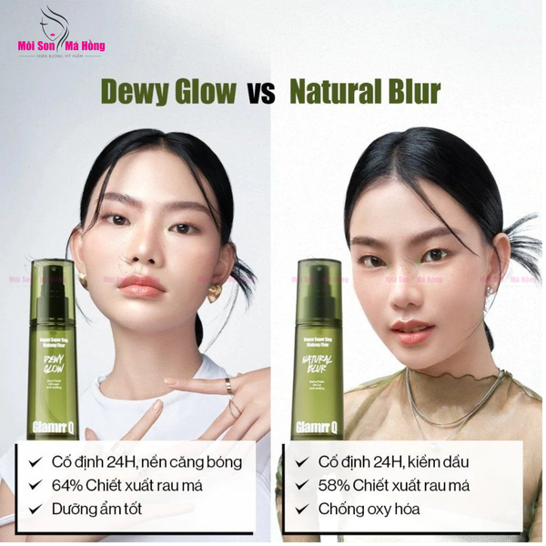 (CÔNG TY) Xịt Khóa Nền Cố Định Trang Điểm Thuần Chay Cho Da Nhạy Cảm Glamrr Q Vegan Super Makeup Fixer