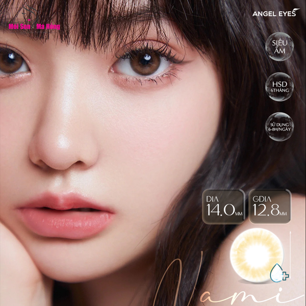 Lens Kính áp tròng nâu tây tự nhiên Nami 0 độ - 6 tháng - 8h