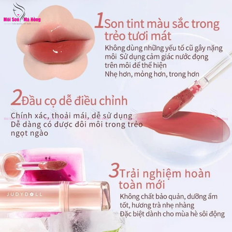 Son Tint Bóng Judydoll Iced Tea Watery Lip Gloss 2.4g