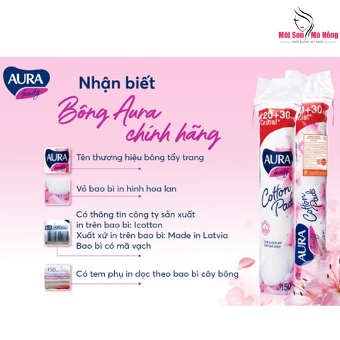 Bông Tẩy Trang Aura Beauty Cotton Pads 150 Miếng