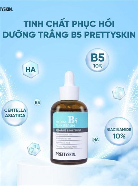 (CÔNG TY) Tinh Chất Prettyskin Hydra Max Serum B5 Phục Hồi, Dưỡng Trắng Da 50ml