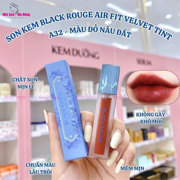 [A01 - A52] Son Kem Lỳ Black Rouge Air Fit Velvet Tint  Full 9 Ver 1-2-3-4-5-6-7-8-9