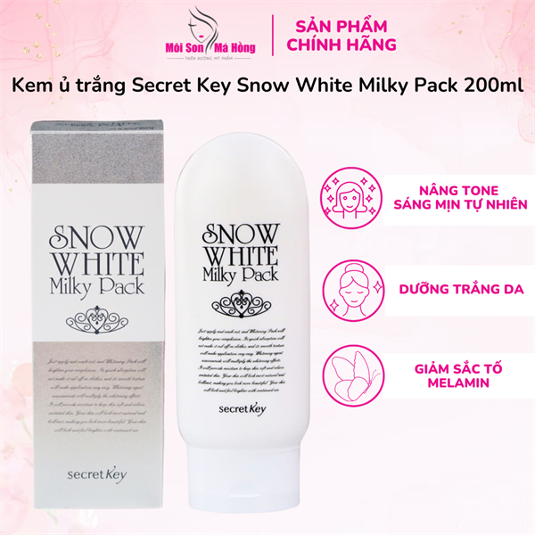 Kem Tắm Snow White Secret Key Dưỡng Sáng Da Mặt Và Cơ Thể 200g