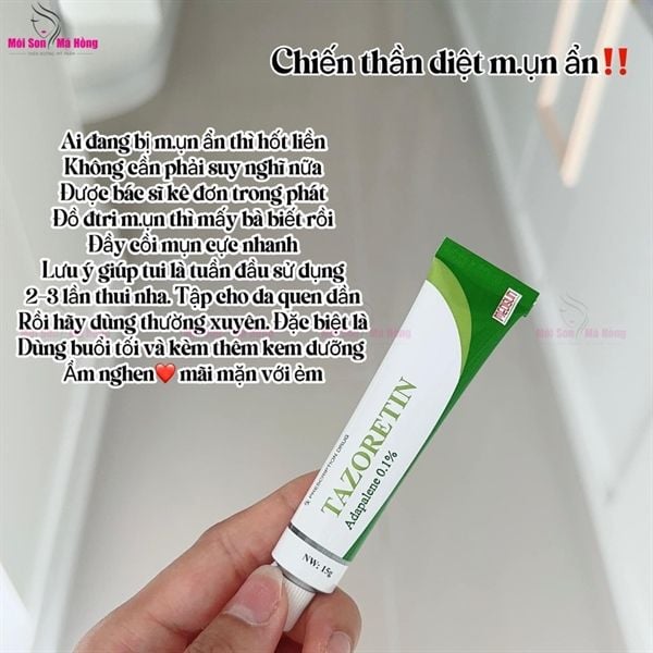 Kem Trị Mụn Tazoretin Adapalene 0.1% (Tuýp 30g)