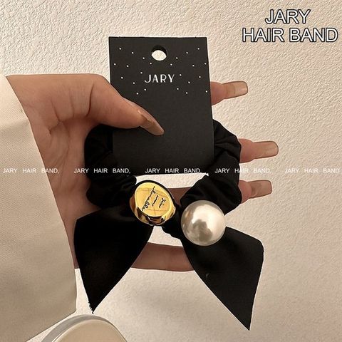 DÂY BUỘC TÓC JARY HAIRBAND NƠ ĐEN ĐÍNH NGỌC TRAI HB1 HB1.2