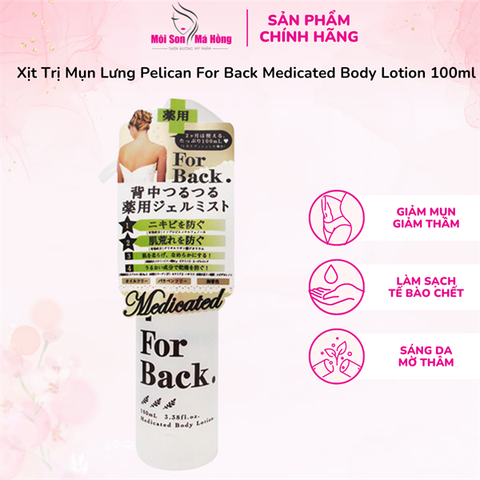 Xịt Giảm Mụn Lưng Pelican For Back Medicated Body Lotion 100ml