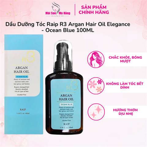 Dầu Dưỡng Tóc Raip R3 Argan Hair Oil Elegance - Ocean Blue 100ML