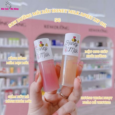 Son dưỡng môi dạng dầu A'Pieu Honey & milk lip oil màu peach 5g