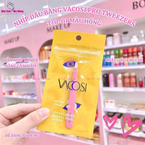 Nhíp Đầu Bằng Vacosi Pro T10-01 Màu Hồng