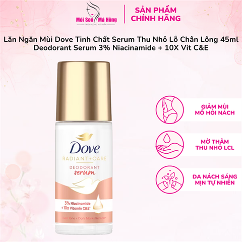Lăn Ngăn Mùi Dove Sáng Da Thu nhỏ lỗ chân lông Niacinamide + Vit C&E 45ml