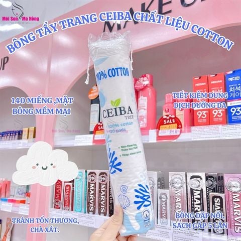 Bông Tẩy Trang Ceiba 100% Chất Liệu Cotton 120 Miếng