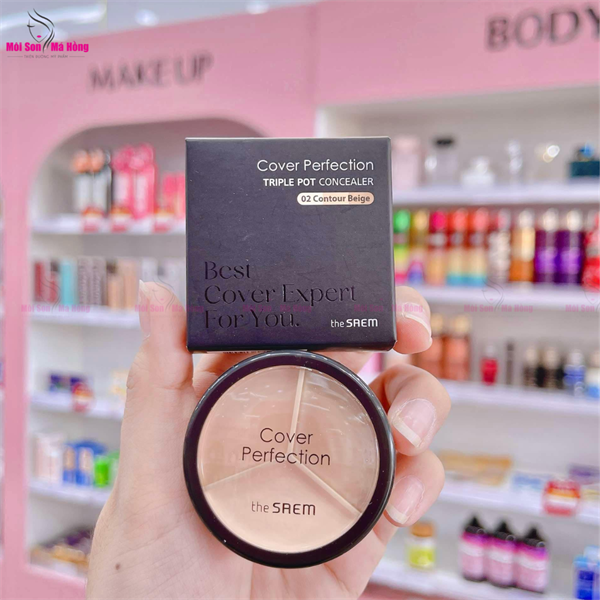 Kem Che Khuyết Điểm The Saem Cover Perfection Triple Pot Concealer