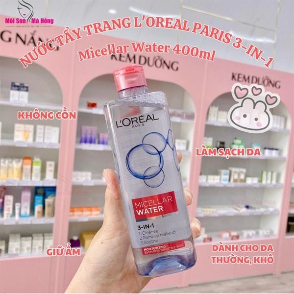 (CÔNG TY) Nước Tẩy Trang L'Oreal Micellar Water Dưỡng Ẩm Cho Da Thường Khô 400ml