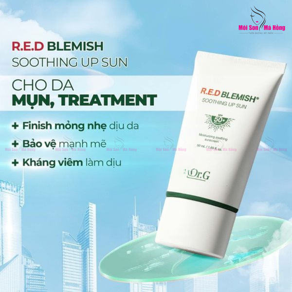 Kem Chống Nắng, Chống Ánh Sáng Xanh, Quang Phổ Rộng Cho Da Mụn Nhạy Cảm Dr.G R.E.D Blemish Soothing Up Sun SPF50+ PA++++ 50ml