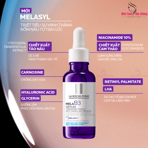 Serum La Roche-Posay Giảm Thâm Nám & Dưỡng Sáng Da 30ml Mela B3 Serum