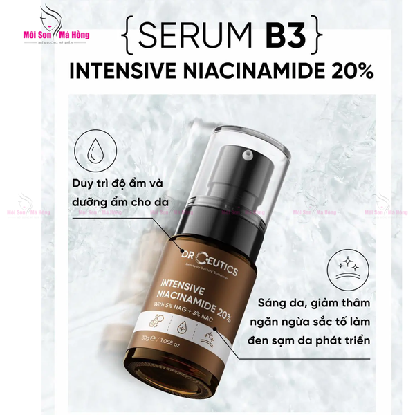 Tinh Chất Giảm Thâm, Sáng Da & Kiềm Dầu DrCeutics Intensive Niacinamide 20% With 5% NAG + 3% NAC 30g