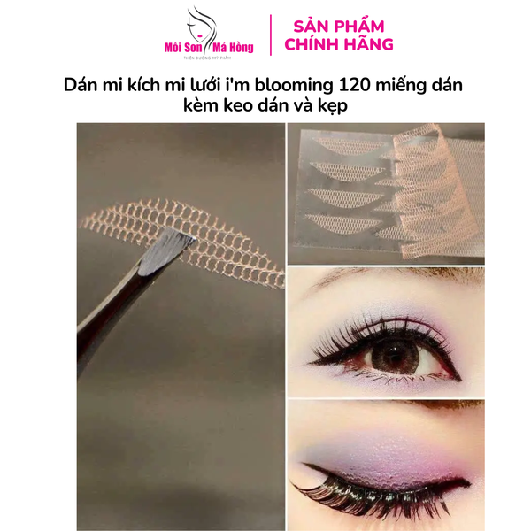 Dán mi kích mi lưới i'm blooming 120 miếng dán, kèm keo dán và kẹp