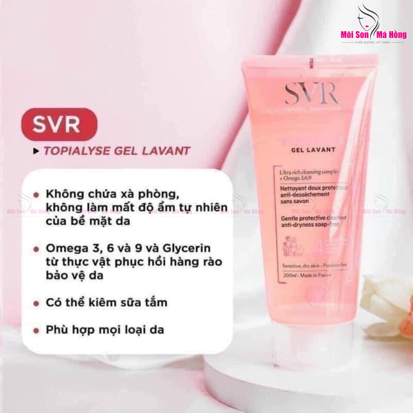 Gel rửa mặt Không Xà Phòng Cho Da Khô, Nhạy Cảm  SVR Topialyse Cleansing 200ml