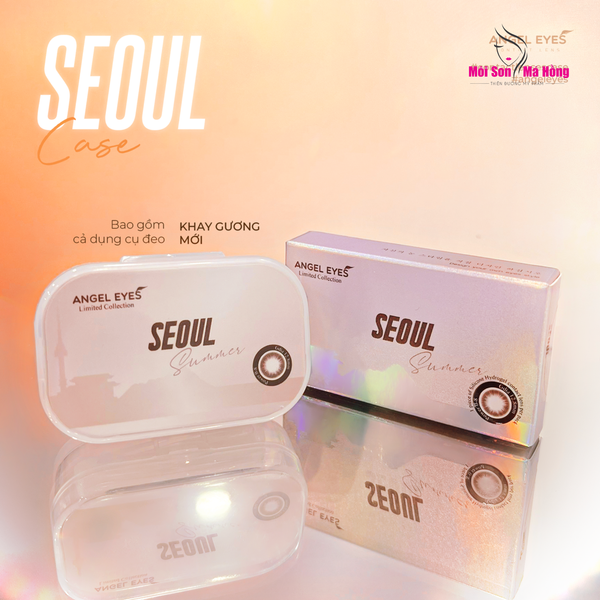 LENS NÂU SEOUL BROWN CHỐNG TIA UV Chất liệu Silicone êm ái , Đeo 12h - HSD 6 Tháng 1 bên/ 1 cặp