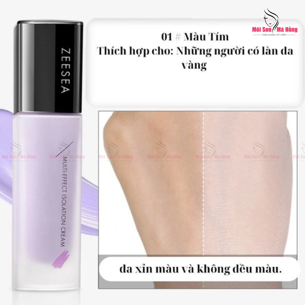 Kem Lót Trang Điểm Kiềm Dầu, Nâng Tông Tự Nhiên, Che Khuyết Điểm, Làm Mịn Da Zeesea Multi-Effect Makeup Primer A01 Purple (Màu tím)