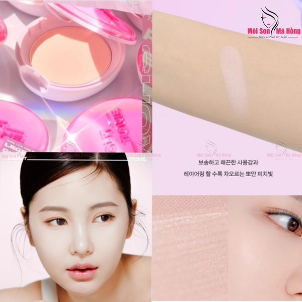 Phấn Phủ Nén Có Nhũ Kiềm Dầu About Tone Glow Powder Pact 8g (Hồng)