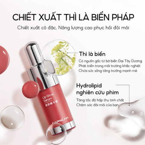 Son CARSLAN Dạng Gloss Dưỡng Ẩm Mềm Môi Lip Glow Serum (Mini 1g)
