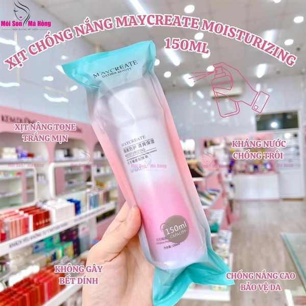 Xịt Chống Nắng MayCreate Moisturizing Spray Dưỡng Trắng Da 150ml