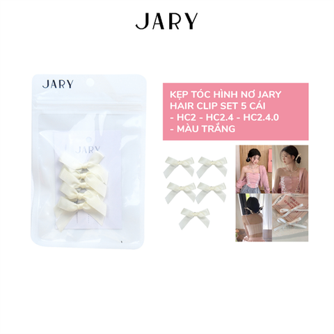 KẸP TÓC JARY HAIR CLIP SET 5 CÁI - HC2 - HC2.4 - HC2.4.0 - HÌNH NƠ MÀU TRẮNG