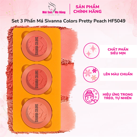 Set 3 Phấn Má Sivanna Colors Pretty Peach HF5049