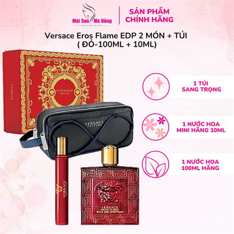 Versace Eros Flame EDP 2 MÓN + TÚI ( ĐỎ-100ML + 10ML)