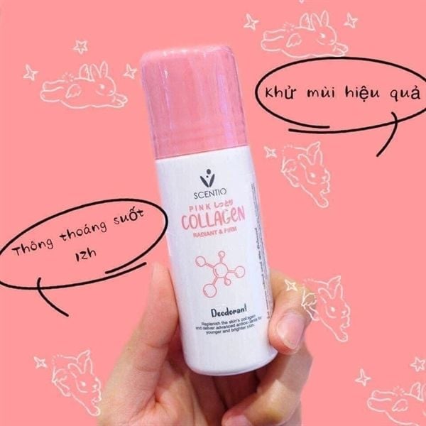 Lăn khử mùi và khô thoáng vùng da dưới cánh tay Scentio Pink Collagen 50ml