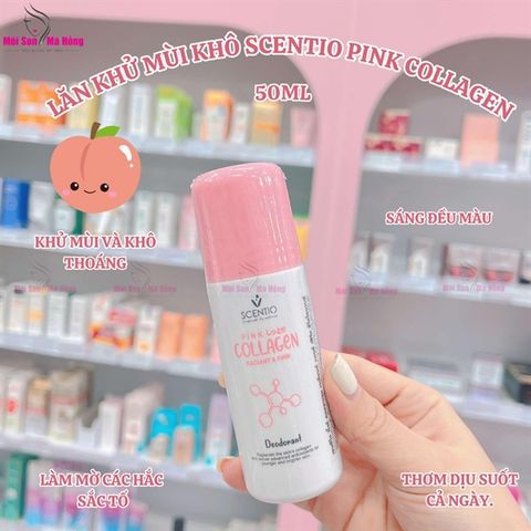Lăn khử mùi và khô thoáng vùng da dưới cánh tay Scentio Pink Collagen 50ml