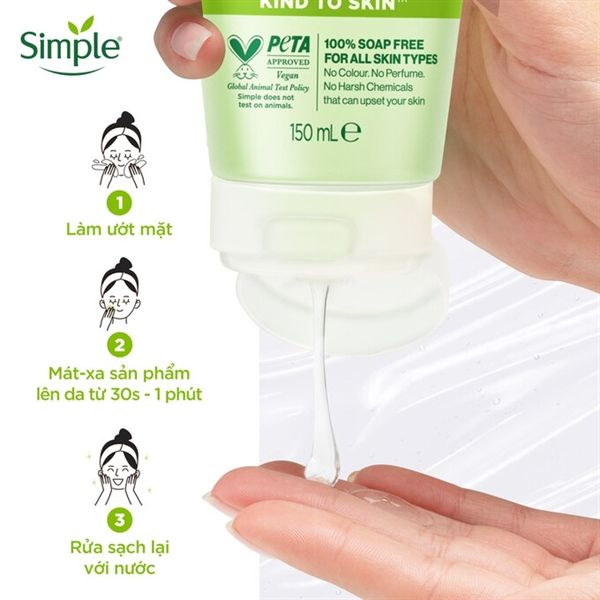 Sữa Rửa Mặt Dạng Gel Simple Kind To Skin Refreshing Facial Wash 50ml