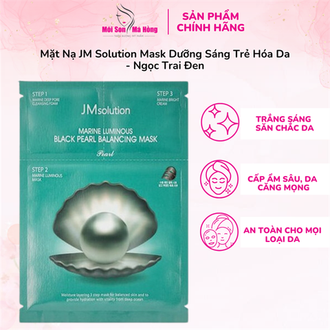 Mặt Nạ JMsolution Ngọc Trai Đen Dưỡng Sáng Mịn, Ẩm Mượt 30ml Marine Luminous Black Pearl Balancing Mask