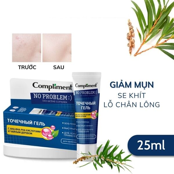 Gel Bôi Mụn Compliment No Problem AHA - BHA - PHA Tuýp 25ml