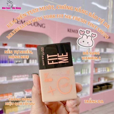 Kem Nền Maybelline Fit Me Foundation Fresh Tint SPF50 Sáng Da, Chống Nắng 30ml - 02