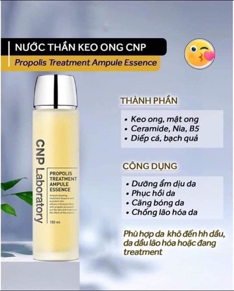 TÁCH SET Nước Thần Keo Ong Phục Hồi Da CNP Laboratory Treatment Ampoule Essence 100ml