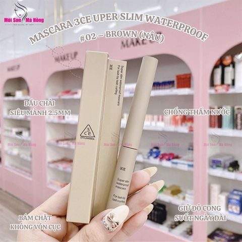 Mascara 3CE Siêu Mỏng Super Slim Waterproof