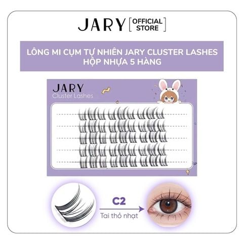Lông mi cụm Tự Nhiên jary cluster lashes hộp nhựa 5 hàng C2