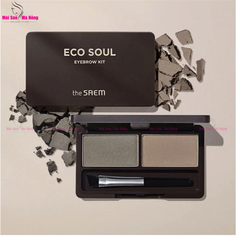 Bột mày The Saem Eco Soul Eyebrow Kit 02 Gray Brown