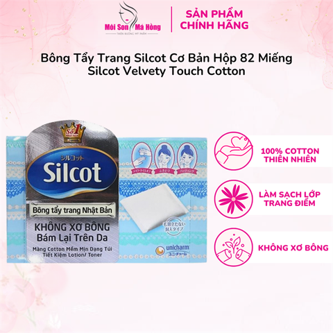 Bông Tẩy Trang Silcot Cơ Bản Hộp 82 Miếng XANH DUONG