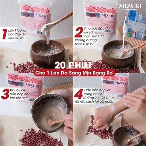 Bột Đậu Đỏ Nguyên Chất Xay Mịn Ủ Trắng Da Mizuki 100g