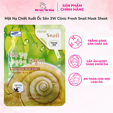 Mặt Nạ Chiết Xuất Ốc Sên 3W Clinic Fresh Snail Mask Sheet 23ml