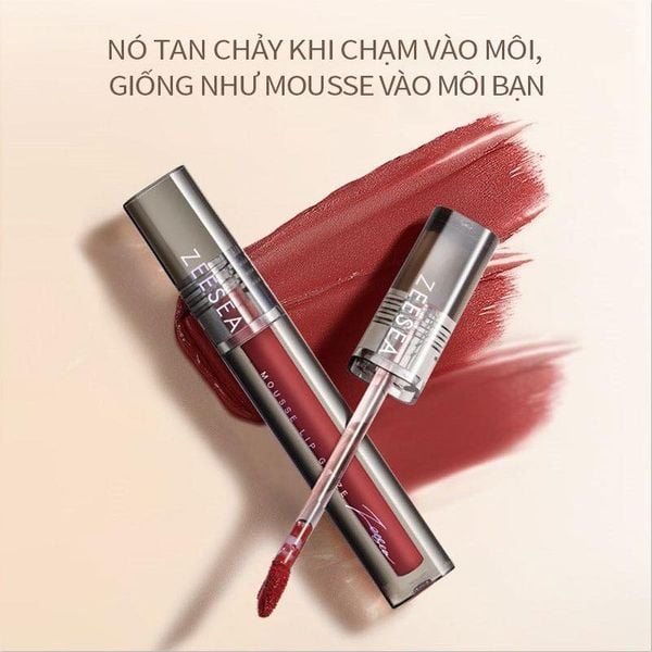 Son Kem Lì ZEESEA Mousse Lip Glaze Màu Nhung Lì Mịn 1,8g