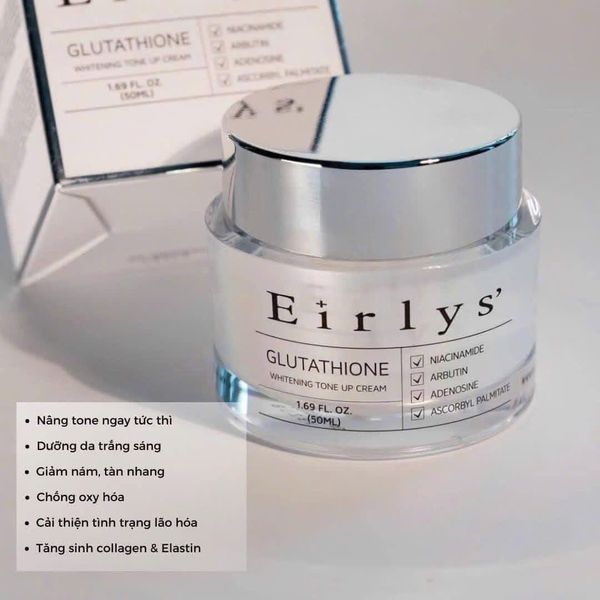 Kem dưỡng trị nám trắng da EIRLYS' Glutathione Whitening Tone Up Cream