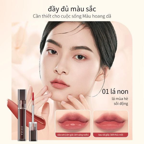 Son Kem Lì ZEESEA Mousse Lip Glaze Màu Nhung Lì Mịn 1,8g