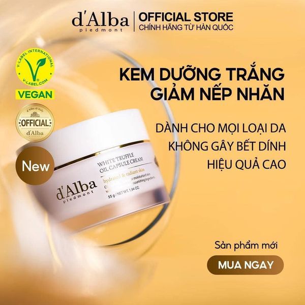 Kem Dưỡng Trắng Da, Kiềm Dầu d'Alba White Truffle Oil Capsule Cream 55g