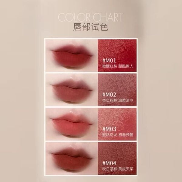 Son Kem Lì ZEESEA Mousse Lip Glaze Màu Nhung Lì Mịn 1,8g