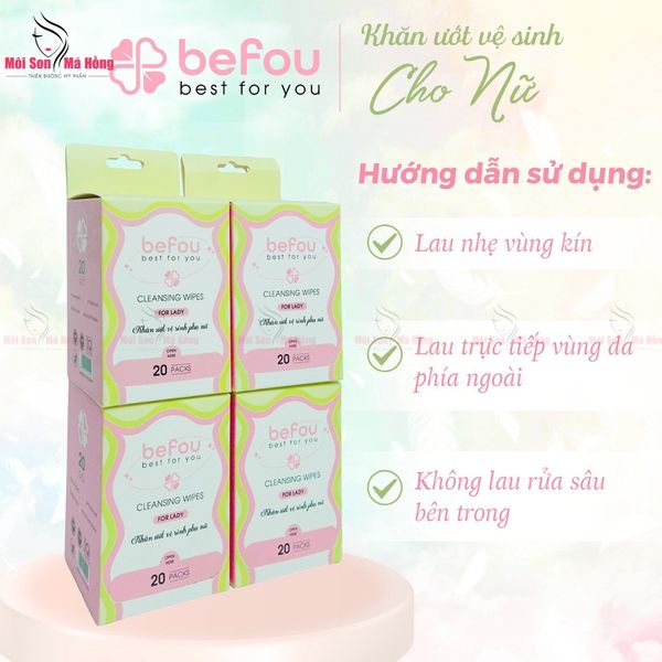 Khăn Ướt Vệ Sinh Cho Nữ Befou Cleansing Wipes For Women 20 tờ